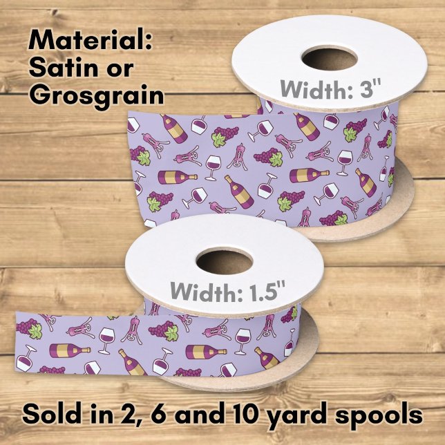 Red Wine Pattern Satin Ribbon (Creator Uploaded)