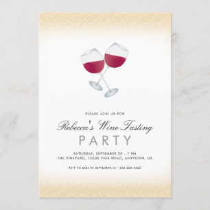 Red Wine, Personalized Wine Tasting Party Invitation