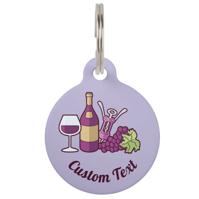 Red Wine Pet ID Tag (Front)