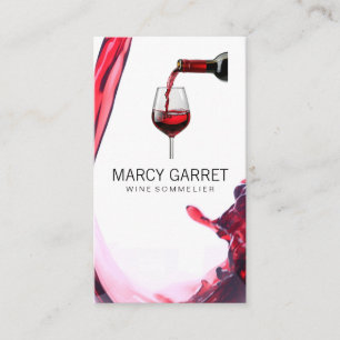 Red Wine Pour Business Card