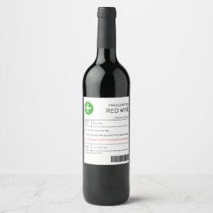 Red Wine Prescription Label