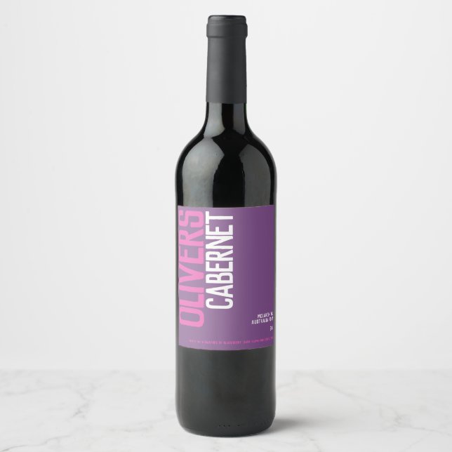 Red wine purple red wine makers text wine labels (Front)