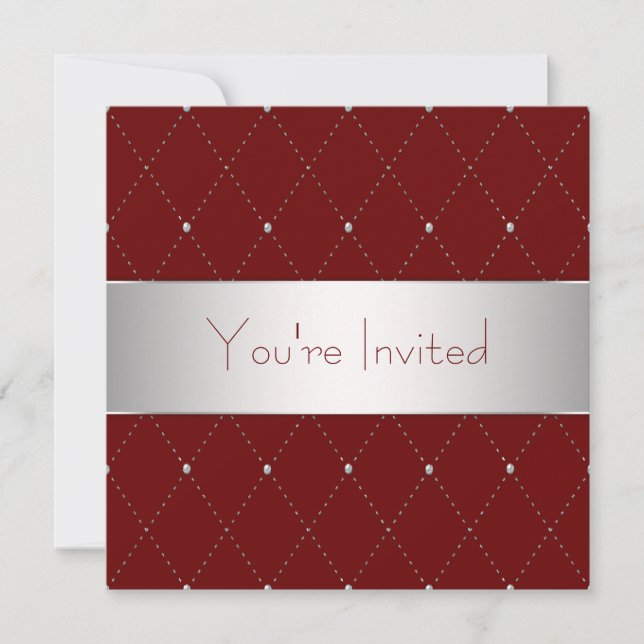 Red Wine Red Corporate Party Invitation (Front)