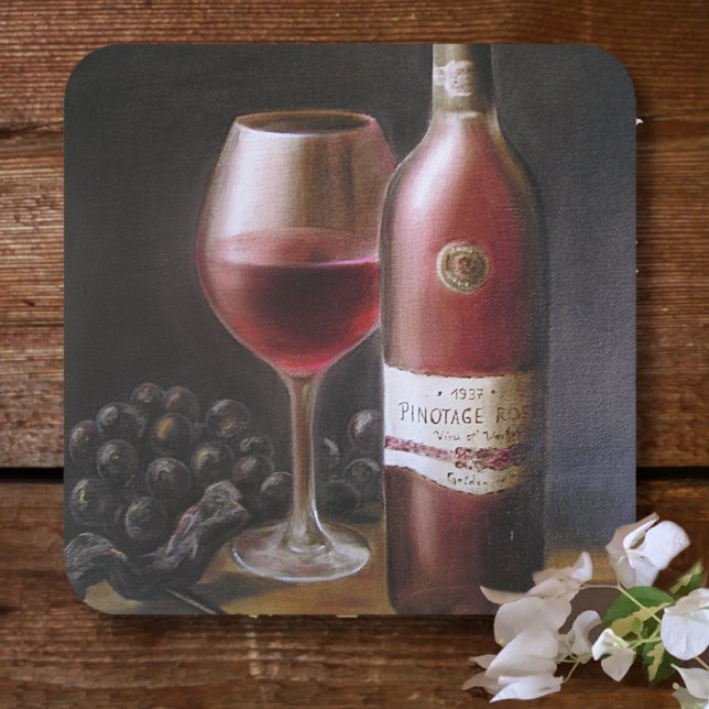 Red Wine Square Paper Coaster (Creator Uploaded)