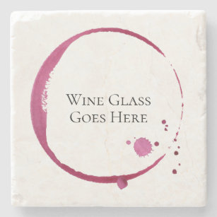 Red Wine Stain & Drips Instructional Stone Coaster