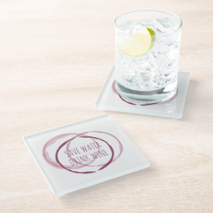 Red wine stain rings printed on drink coasters