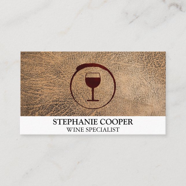 Red Wine Stain with Wine Glass Business Card (Front)