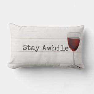 Red Wine Stay Awhile Lumbar Pillow