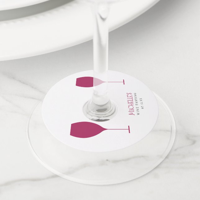 Red WIne Tasting Glass Tag (Close Up)