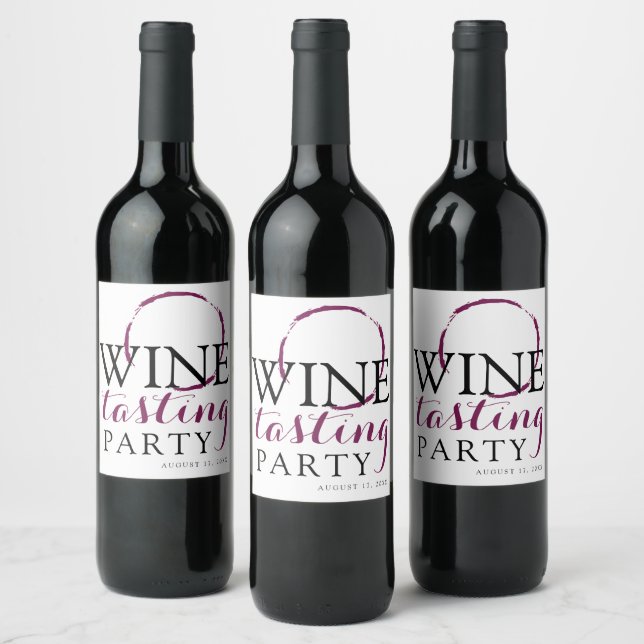 Red Wine Tasting Party Label (Bottles)