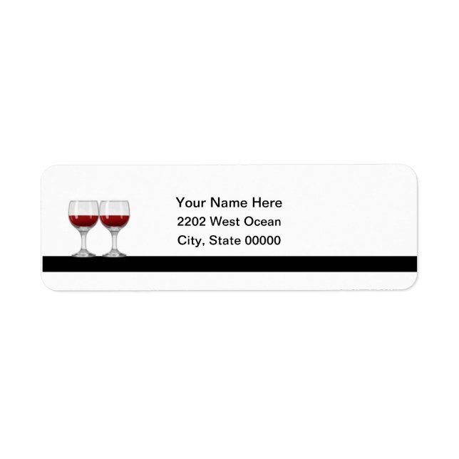 Red Wine Tasting Party Return Address Label (Front)