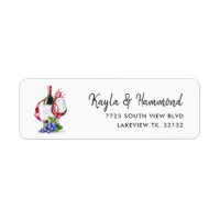 Red Wine Themed Occassion Party | Address Label