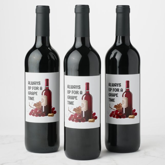 Red Wine Time Label (Bottles)