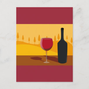 Red wine Tuscany Postcard
