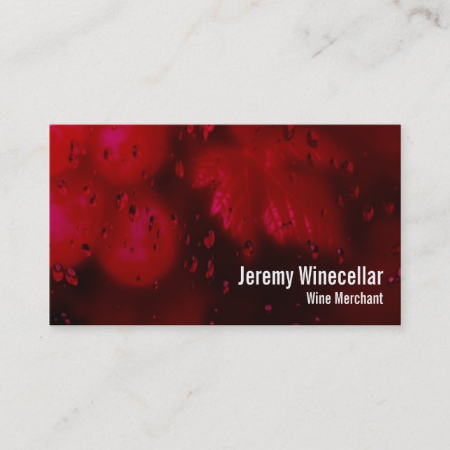 Red wine vineyard business card (Front)