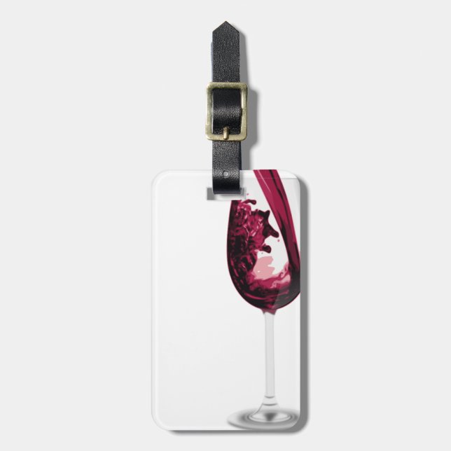 Red Wine Vino Wine Lover Luggage Tag (Front Vertical)