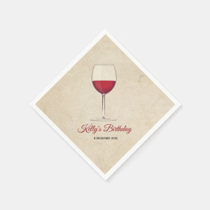 red wine, whimsical, Cocktail Paper Napkins