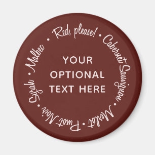 Red Wines custom text magnet