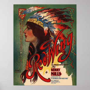 Red Wing Indian Native American Music Art Print