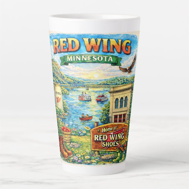 Red Wing, Minnesota Souvenir Gift Latte Mug (Front)