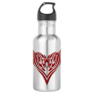 Red Winged Bird Neo-Tribal Tattoo Art Design 532 Ml Water Bottle