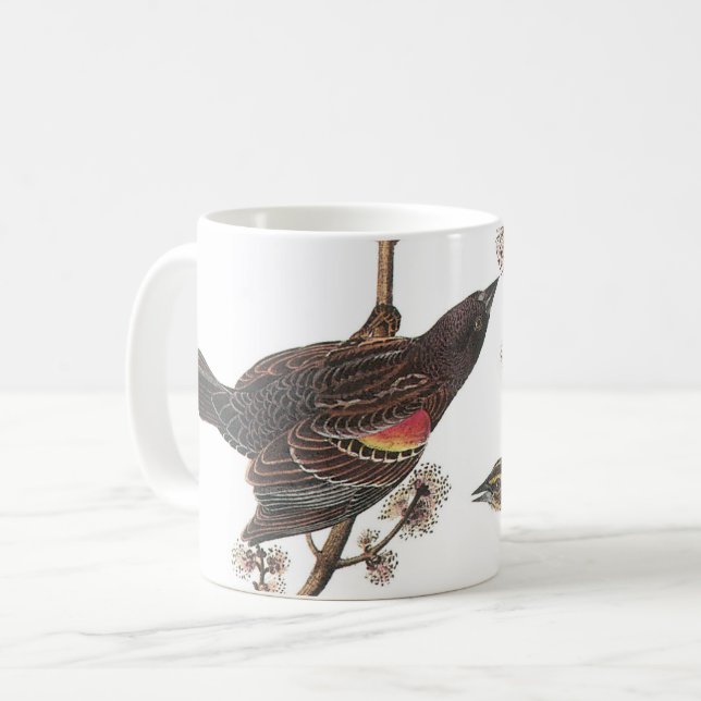 Red-winged Blackbird by Audubon Coffee Mug (Front Left)