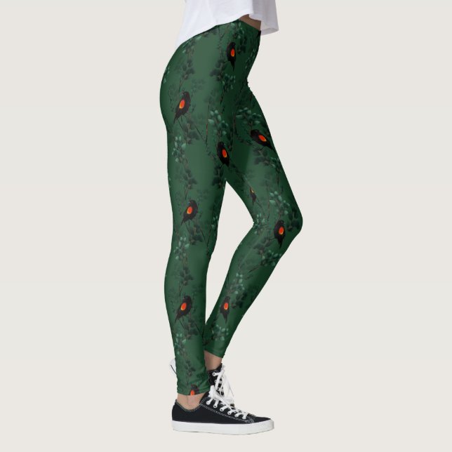 Red-Winged Blackbird Pattern Leggings (Right)