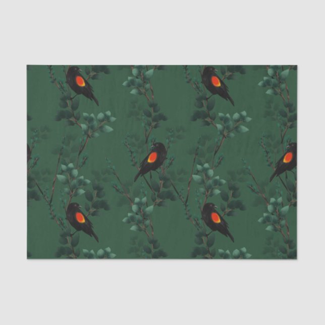 Red-Winged Blackbird Pattern Tissue Paper (Front)