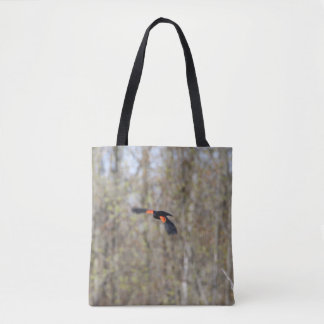 Red-winged blackbird tote bag