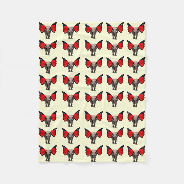Red Winged Elephant Blanket (Front)
