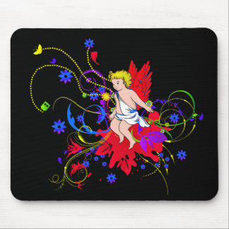 Red Winged Faerie (Fairy) Mouse Pad