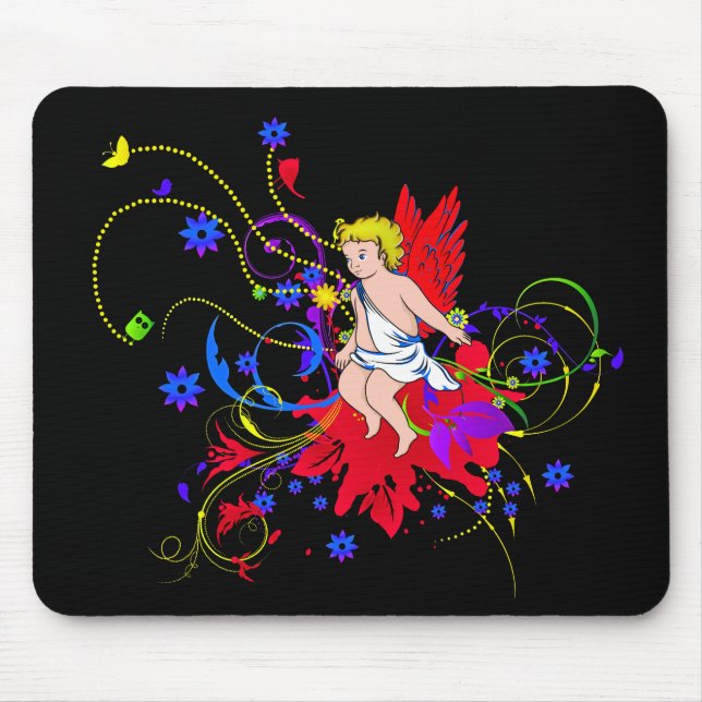 Red Winged Faerie (Fairy) Mouse Pad (Front)