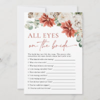 Red Winter All Eyes on the Bride Bridal Game
