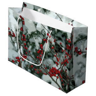 Red Winter Berries Christmas Holiday Sac cadeau No