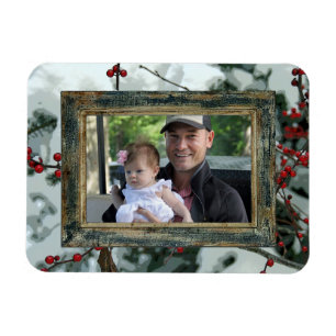 Red Winter Berries Holiday Flexible Magnet