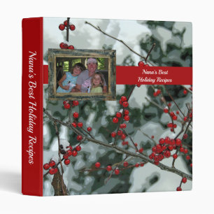Red Winter Berries Holiday Recipe Photo Binder