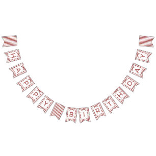 Red Winter Birthday Banner Decor