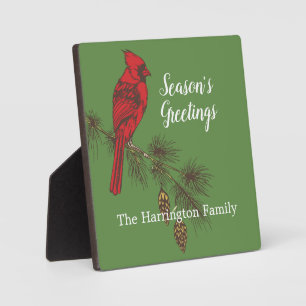 Red Winter Cardinal Personalized Tabletop Plaque