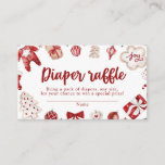 Red Winter Christmas Baby Shower Diaper Raffle Enclosure Card<br><div class="desc">Rustic Red Winter Christmas Baby Shower Diaper Raffle</div>