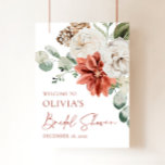 Red Winter Christmas Bridal Shower Welcome Sign<br><div class="desc">Red Winter Christmas Bridal Shower Welcome Sign</div>