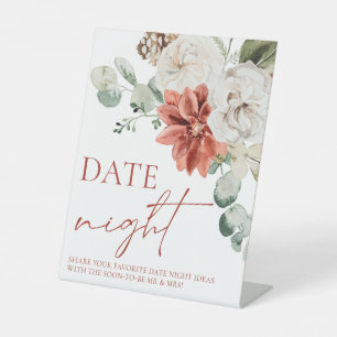 Red Winter Christmas Holiday Date Night Ideas Sign
