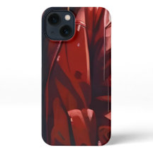 Red winter coat iPhone 13 Slim Fit Case, Glossy