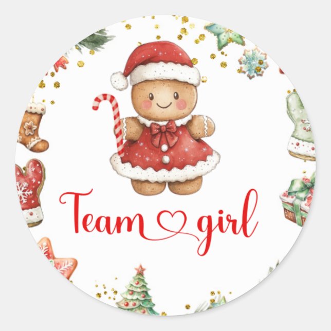 Red Winter Cookie Team Girl Sticker (Front)