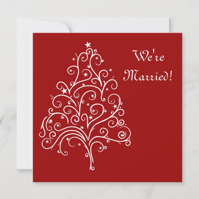 Red Winter Marriage / Elopement Announcement (Front)