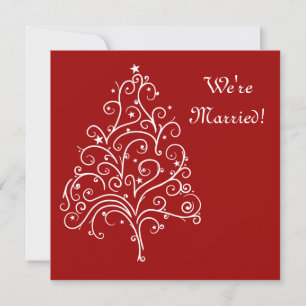 Red Winter Marriage / Elopement Announcement