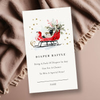 Red Winter Sleigh Diaper Raffle Baby Baby Shower