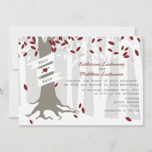 Red Winter Wedding Forest Neige Invitation