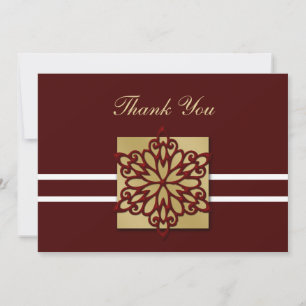 red winter wedding Thank You Invitation