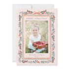 Red Winterberry Frame Christmas 2 Photo Blush Pink