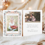 Red Winterberry Frame Merry Christmas 2 Photo Holiday Card<br><div class="desc">This elegant photo holiday card features a watercolor red winterberry frame with a charming ribbon bow, along with an additional photo and text on the back. Send Christmas cheer to family and friends.</div>